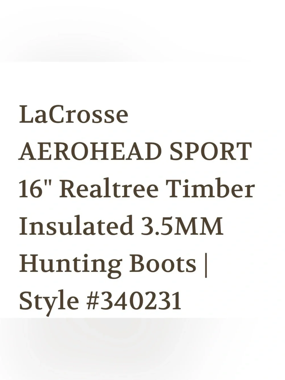 LaCrosse 340231 aerohead